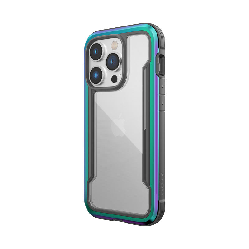 X-Doria Raptic Shield - Aluminum Case for iPhone 14 Pro (Drop-Tested 3m) (Iridescent)