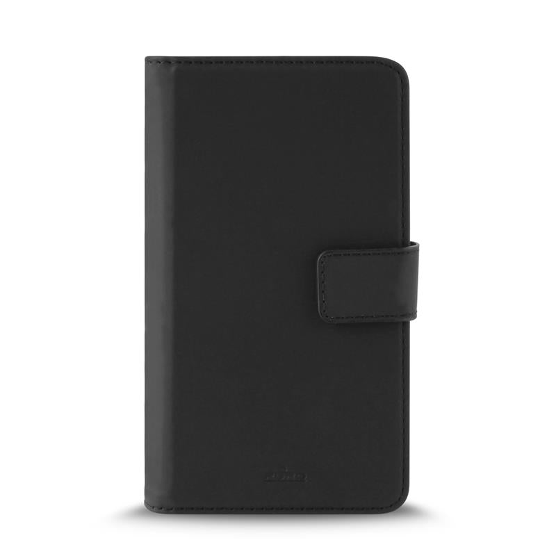 PURO Smart Wallet - Universele case met houder voor het maken van foto's met vakken voor kaarten en geld, maat XXL (zwart)