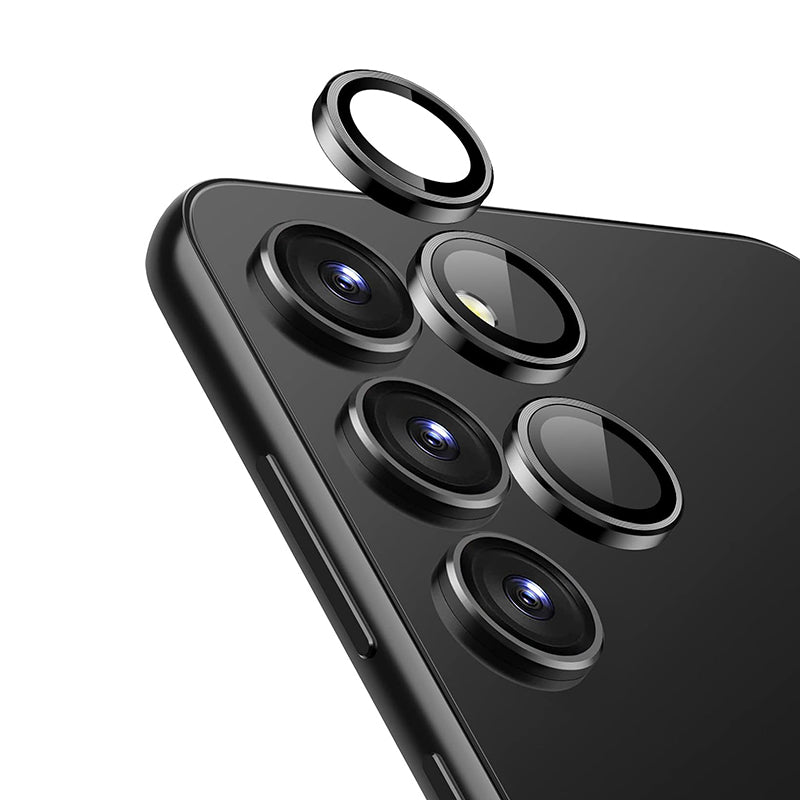 Crong Lensring - Gehard glas voor de cameralens Samsung Galaxy S24 (zwart)