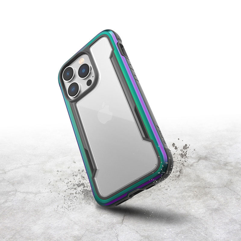 X-Doria Raptic Shield - Aluminum Case for iPhone 14 Pro (Drop-Tested 3m) (Iridescent)