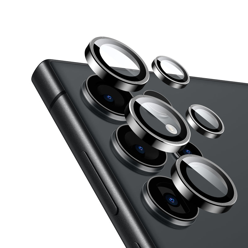 Crong Lensring - Gehard glas voor de cameralens Samsung Galaxy S24 Ultra (zwart)