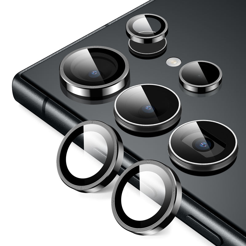 Crong Lensring - Gehard glas voor de cameralens Samsung Galaxy S24 Ultra (zwart)