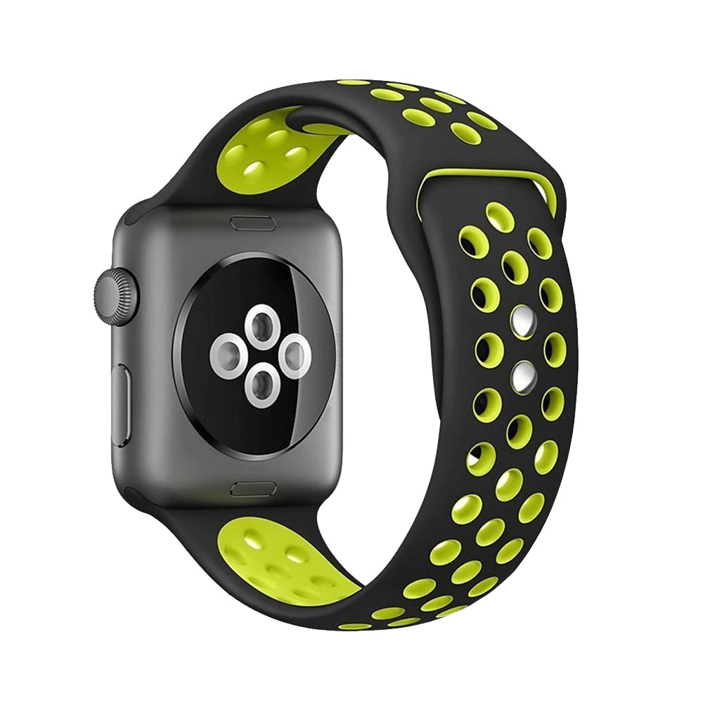 Crong Duo Sport - Band for Apple Watch 38/40/41 mm (Black / Lime)