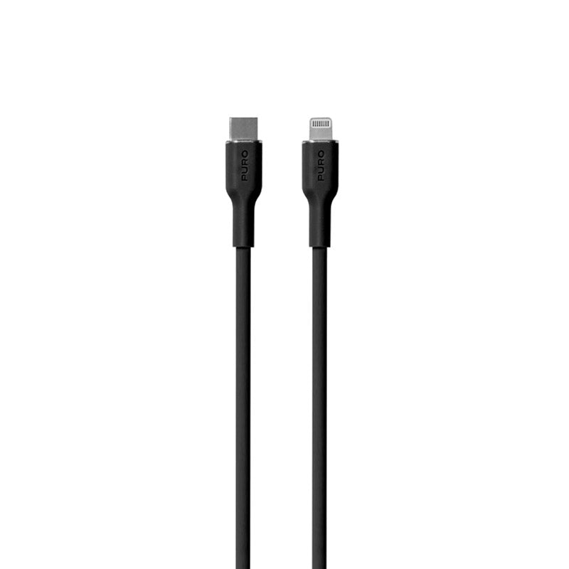 PURO ICON Soft Cable - USB-C-zu-Lightning-Kabel MFi 1,5 m (Schwarz)