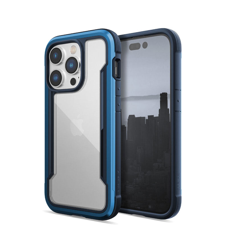 X-Doria Raptic Shield - aluminium hoesje voor iPhone 14 Pro (valtest 3m) (marineblauw)