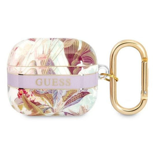 Guess Flower Strap  Cover for Airpods 3 (Purple)