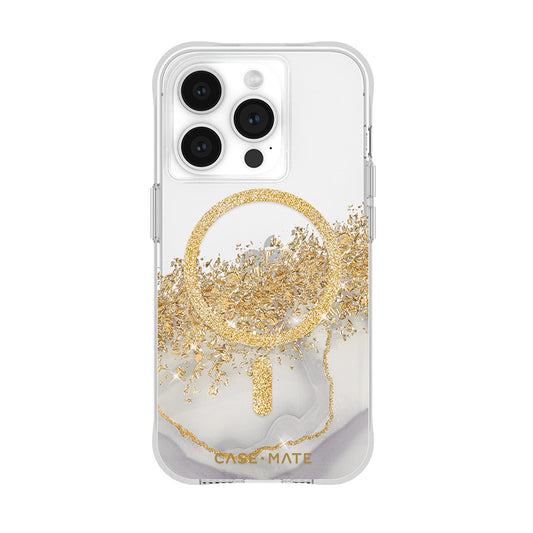 Case-Mate Karat MagSafe - iPhone 15 Pro Hülle mit Golddekor (Marmor)