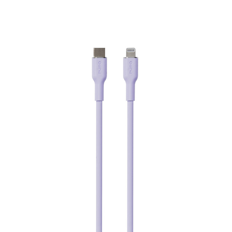 PURO ICON Soft Cable - USB-C-zu-Lightning-Kabel MFi 1,5 m (Tech Lavender)