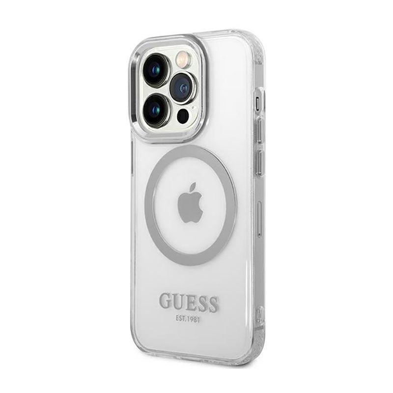 Guess Metal Outline MagSafe - hoesje voor iPhone 14 Pro (doorzichtig)